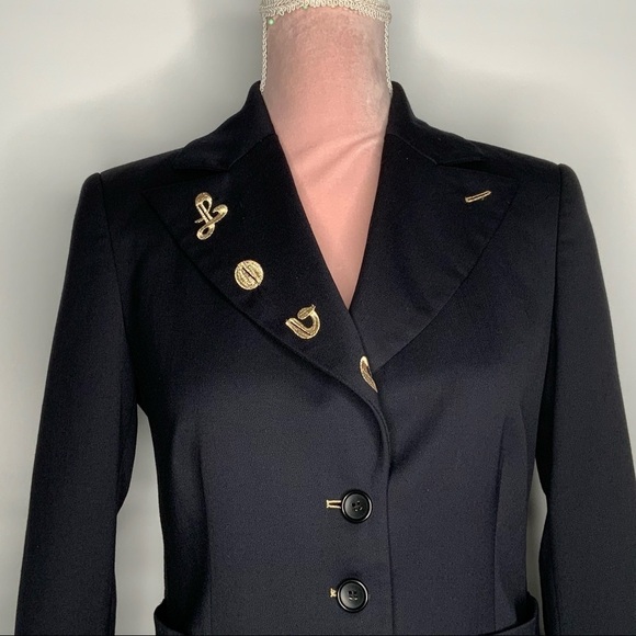 Rare Love Moschino‎ Navi blue embroidered blazer. - Picture 4 of 14